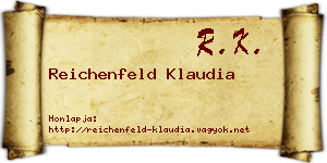 Reichenfeld Klaudia névjegykártya